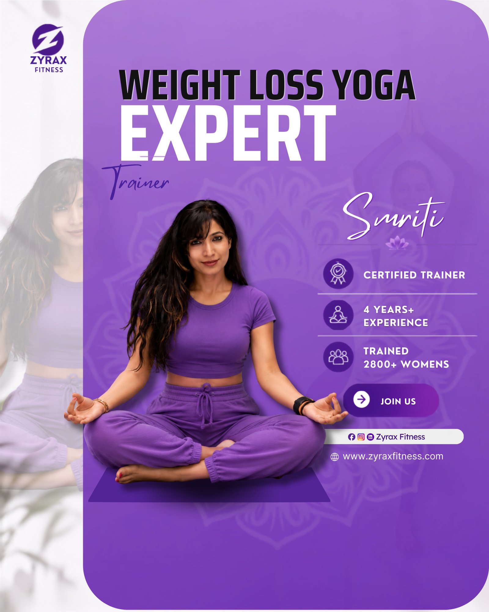 Smriti, Zyrax Yoga Expert Trainer